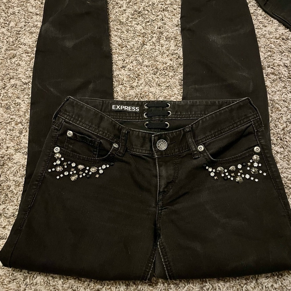 Black EXPRESS skinny jeans